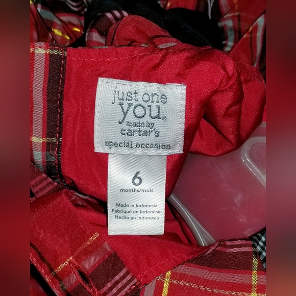 NWT Baby Girl's Carters Special Occasion Christmas Multicolored Plaid Formal - Picture 2 of 4